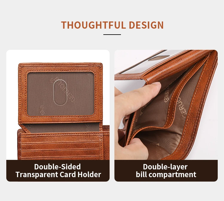 2526 Bestseller Short-style Wallet Crafted from Genuine Top-grain Cowhide Leather Features RFID Blocking Technology Card Slot De
