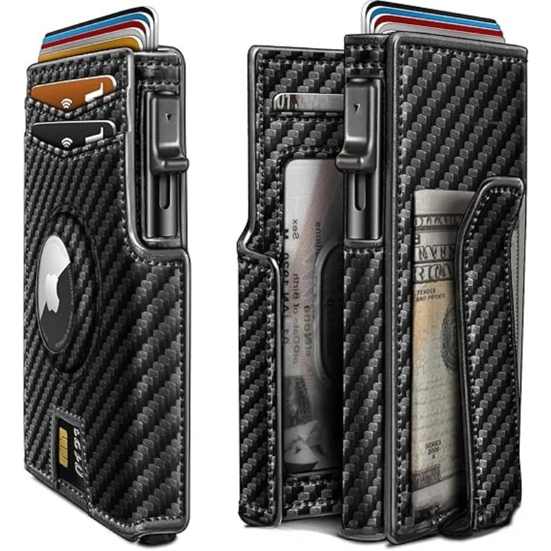 Men's Short Bifold Aluminum Case Wallet, Multi Card Slot Credit Card Holder, Durable Metal Wallet Ideal for Business & Daily Use