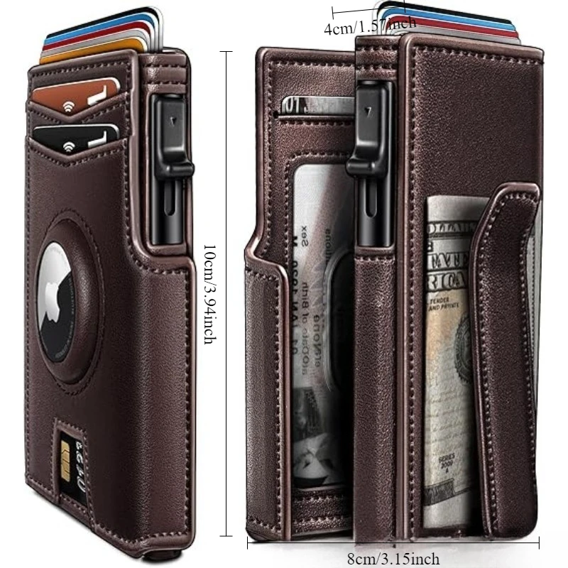 Men's Short Bifold Aluminum Case Wallet, Multi Card Slot Credit Card Holder, Durable Metal Wallet Ideal for Business & Daily Use