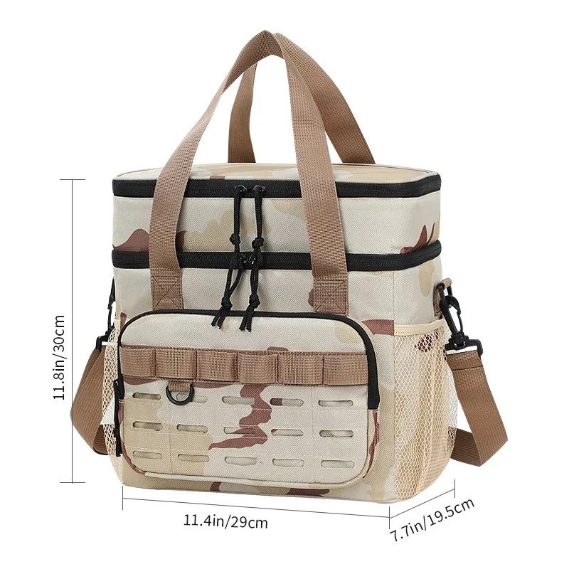 Picnic Bag Outdoor Camouflage Fashion Foreign Style Hot-Selling Lunch Bag Large Capacity Fresh-Keeping Ice Bag Oxford Cloth Lunc