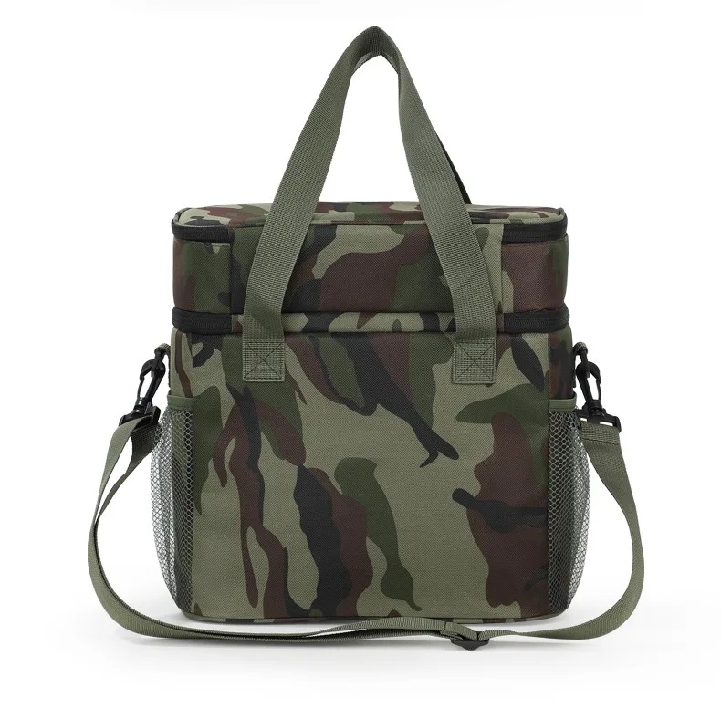 Picnic Bag Outdoor Camouflage Fashion Foreign Style Hot-Selling Lunch Bag Large Capacity Fresh-Keeping Ice Bag Oxford Cloth Lunc