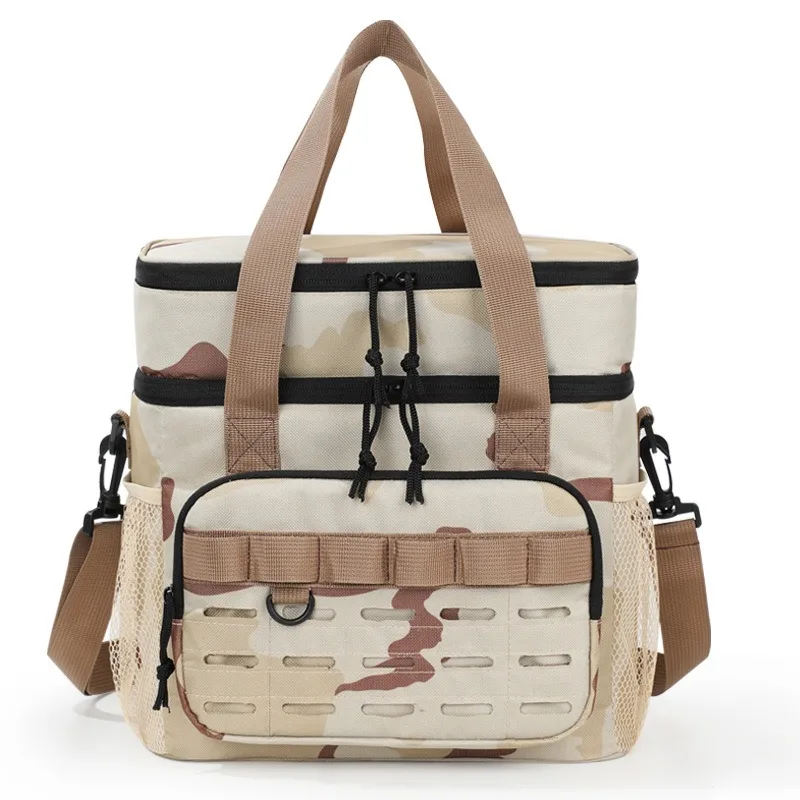 Picnic Bag Outdoor Camouflage Fashion Foreign Style Hot-Selling Lunch Bag Large Capacity Fresh-Keeping Ice Bag Oxford Cloth Lunc