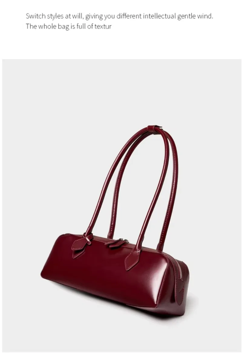 2026 Korean Luxury Bag Vintage Long Shoulder Bag Handbags Ladies Underarm Bag Shopping Bag Genuine Leather Bag Woman Hand Bag