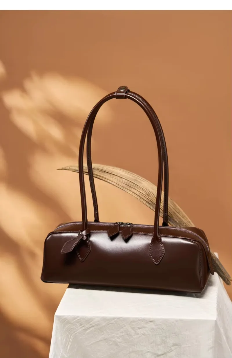 2026 Korean Luxury Bag Vintage Long Shoulder Bag Handbags Ladies Underarm Bag Shopping Bag Genuine Leather Bag Woman Hand Bag