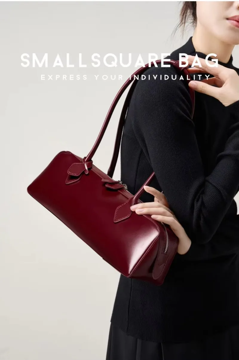 2026 Korean Luxury Bag Vintage Long Shoulder Bag Handbags Ladies Underarm Bag Shopping Bag Genuine Leather Bag Woman Hand Bag