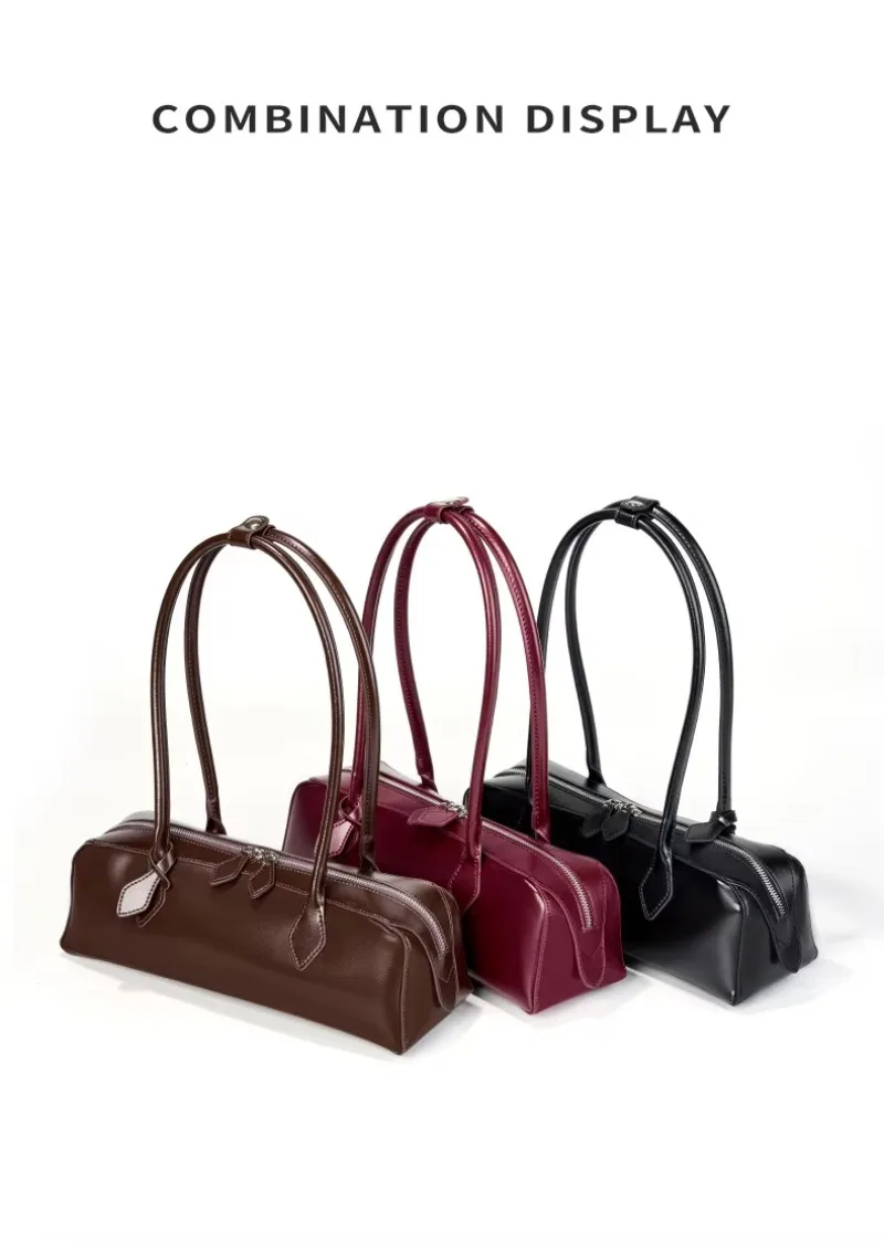 2026 Korean Luxury Bag Vintage Long Shoulder Bag Handbags Ladies Underarm Bag Shopping Bag Genuine Leather Bag Woman Hand Bag