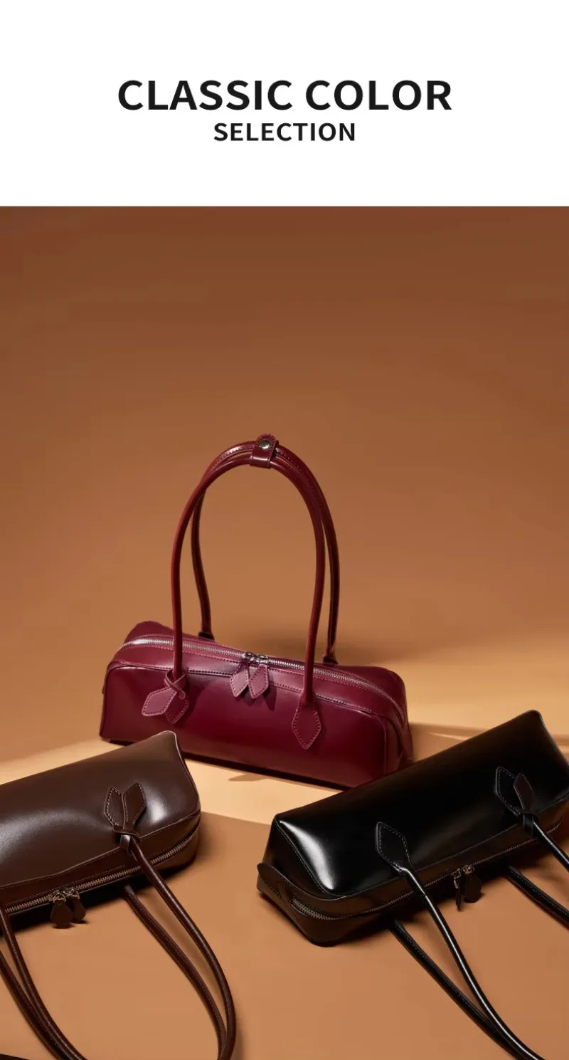 2026 Korean Luxury Bag Vintage Long Shoulder Bag Handbags Ladies Underarm Bag Shopping Bag Genuine Leather Bag Woman Hand Bag