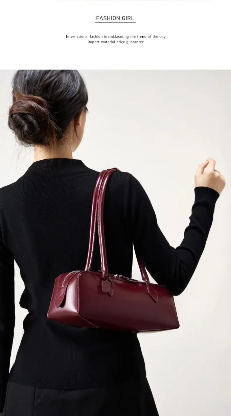 2026 Korean Luxury Bag Vintage Long Shoulder Bag Handbags Ladies Underarm Bag Shopping Bag Genuine Leather Bag Woman Hand Bag