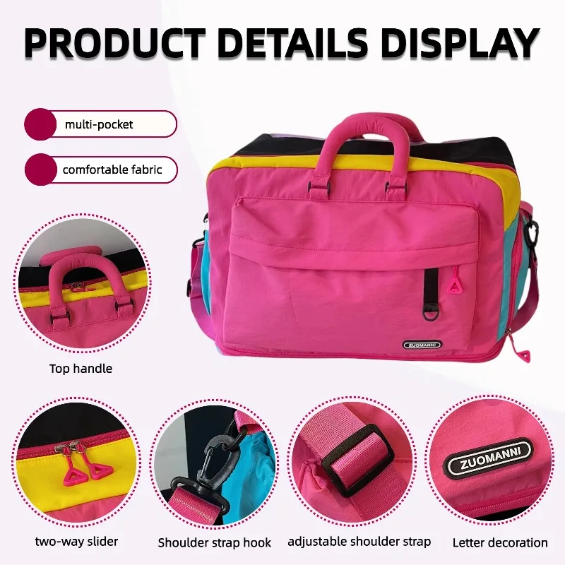 Fashion Dopamine Color Travel Duffle Bag, Expandable Weekend Overnight Bag, Ideal for Yoga, Short Trips, Gym, Weekend Getaways