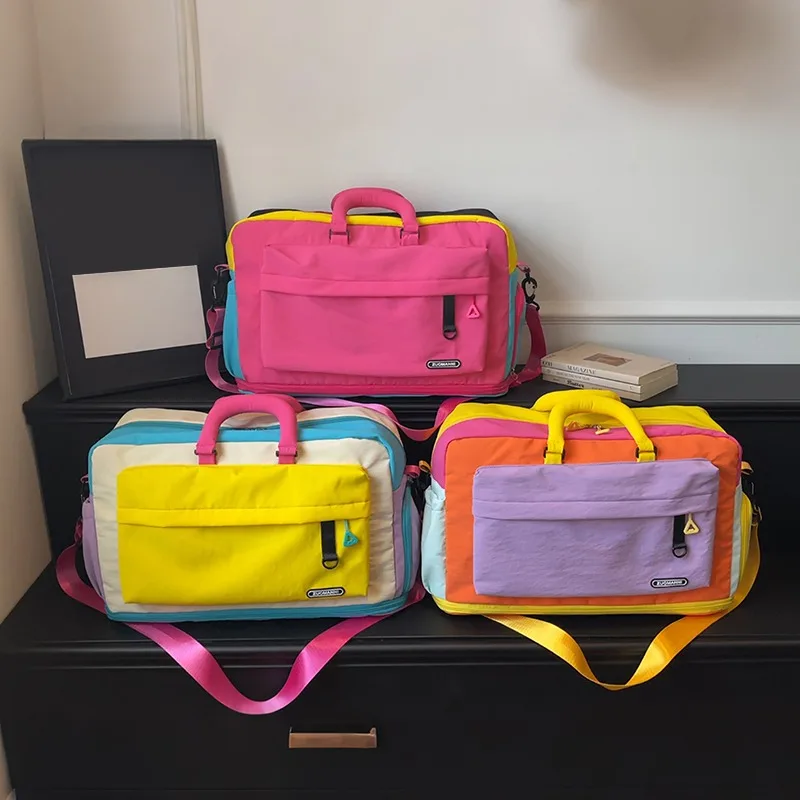 Fashion Dopamine Color Travel Duffle Bag, Expandable Weekend Overnight Bag, Ideal for Yoga, Short Trips, Gym, Weekend Getaways