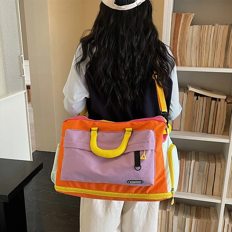 Fashion Dopamine Color Travel Duffle Bag, Expandable Weekend Overnight Bag, Ideal for Yoga, Short Trips, Gym, Weekend Getaways