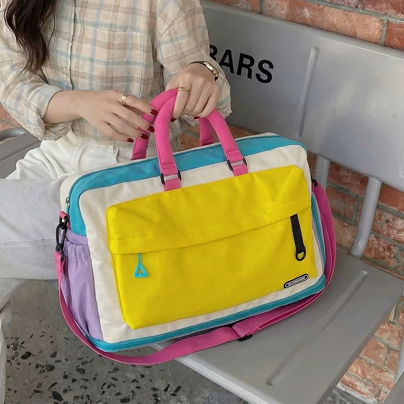 Fashion Dopamine Color Travel Duffle Bag, Expandable Weekend Overnight Bag, Ideal for Yoga, Short Trips, Gym, Weekend Getaways