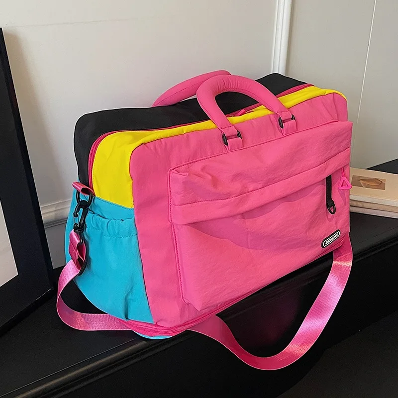 Fashion Dopamine Color Travel Duffle Bag, Expandable Weekend Overnight Bag, Ideal for Yoga, Short Trips, Gym, Weekend Getaways