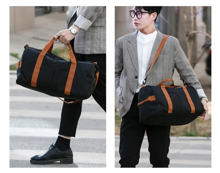 2025 New Fitness Bag Fashion Luggage Bag Men's Casual Large Capacity Sports Handbag Travel Storage Luggage Bag Simple Zipper Bag