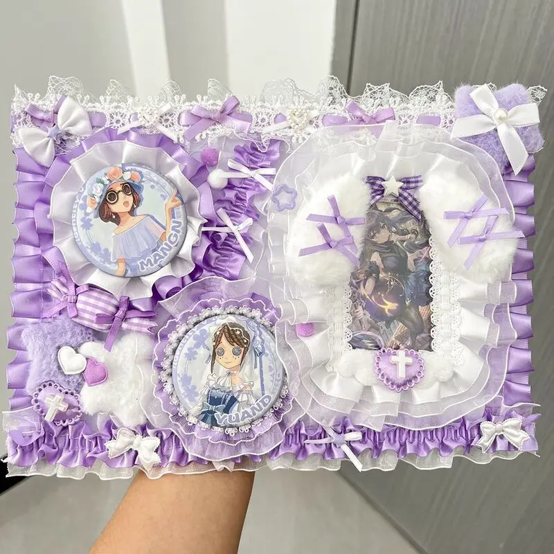 Ita Bag Accessories Anime Badge Card Holder Cute Ribbon Lace Pin Organizer Ita Bag Decorative Insert Board Badge Display Storage