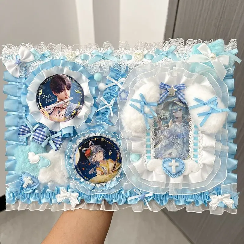 Ita Bag Accessories Anime Badge Card Holder Cute Ribbon Lace Pin Organizer Ita Bag Decorative Insert Board Badge Display Storage