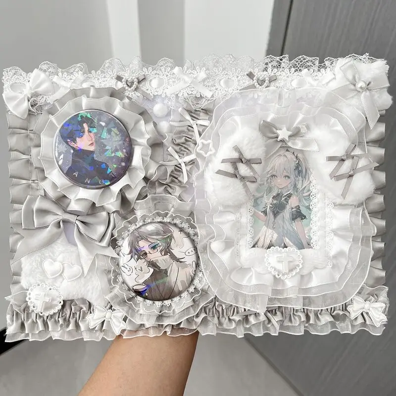 Ita Bag Accessories Anime Badge Card Holder Cute Ribbon Lace Pin Organizer Ita Bag Decorative Insert Board Badge Display Storage