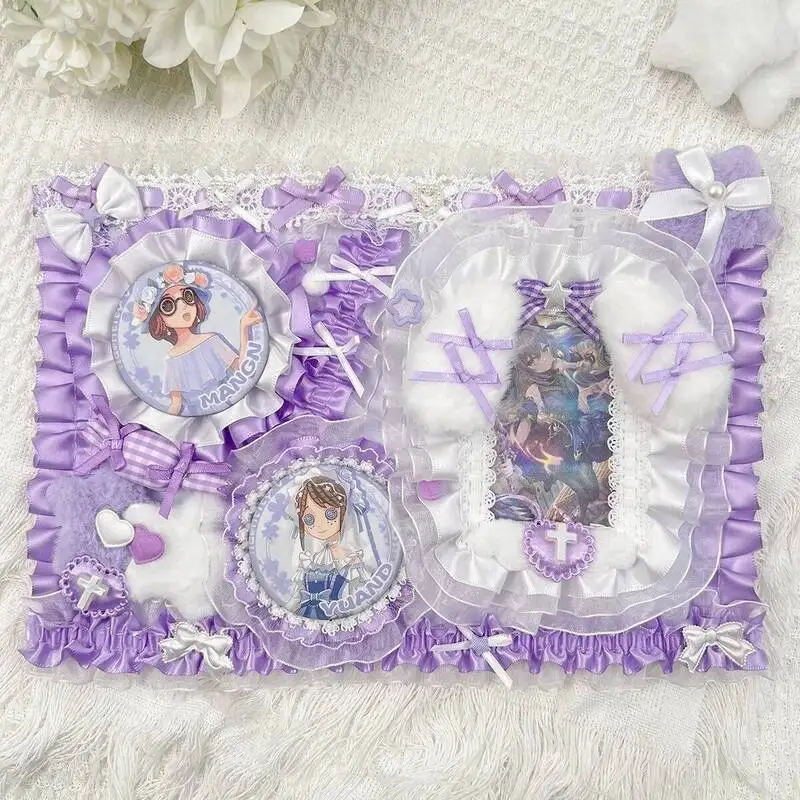 Ita Bag Accessories Anime Badge Card Holder Cute Ribbon Lace Pin Organizer Ita Bag Decorative Insert Board Badge Display Storage