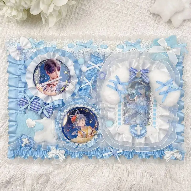 Ita Bag Accessories Anime Badge Card Holder Cute Ribbon Lace Pin Organizer Ita Bag Decorative Insert Board Badge Display Storage