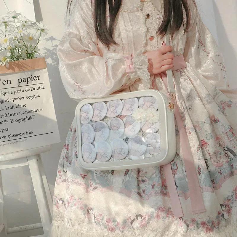 Japanese High School Girls Crossbody Bags PU JK Handbags Transparent Itabag Women New ita bags Leather Shoulder Bag Bolso