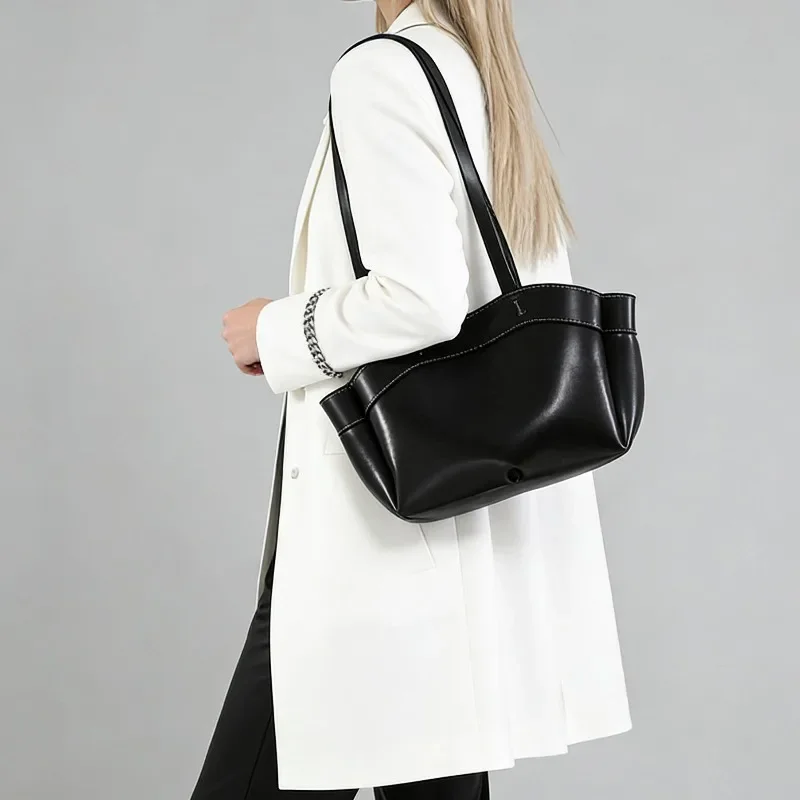 Women Shoulder Bag, Trendy Spacious Tote Bag, Commute Shopping Handbag Set with Matching Mini Pouch