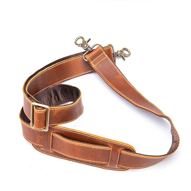 High Quality Crazy Horse Leather Shoulder Strap Genuine Leather Straps For Travel Bag Briefcase Bag Strap for Handbags