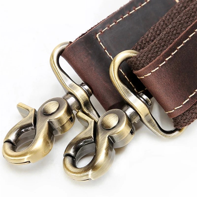 High Quality Crazy Horse Leather Shoulder Strap Genuine Leather Straps For Travel Bag Briefcase Bag Strap for Handbags