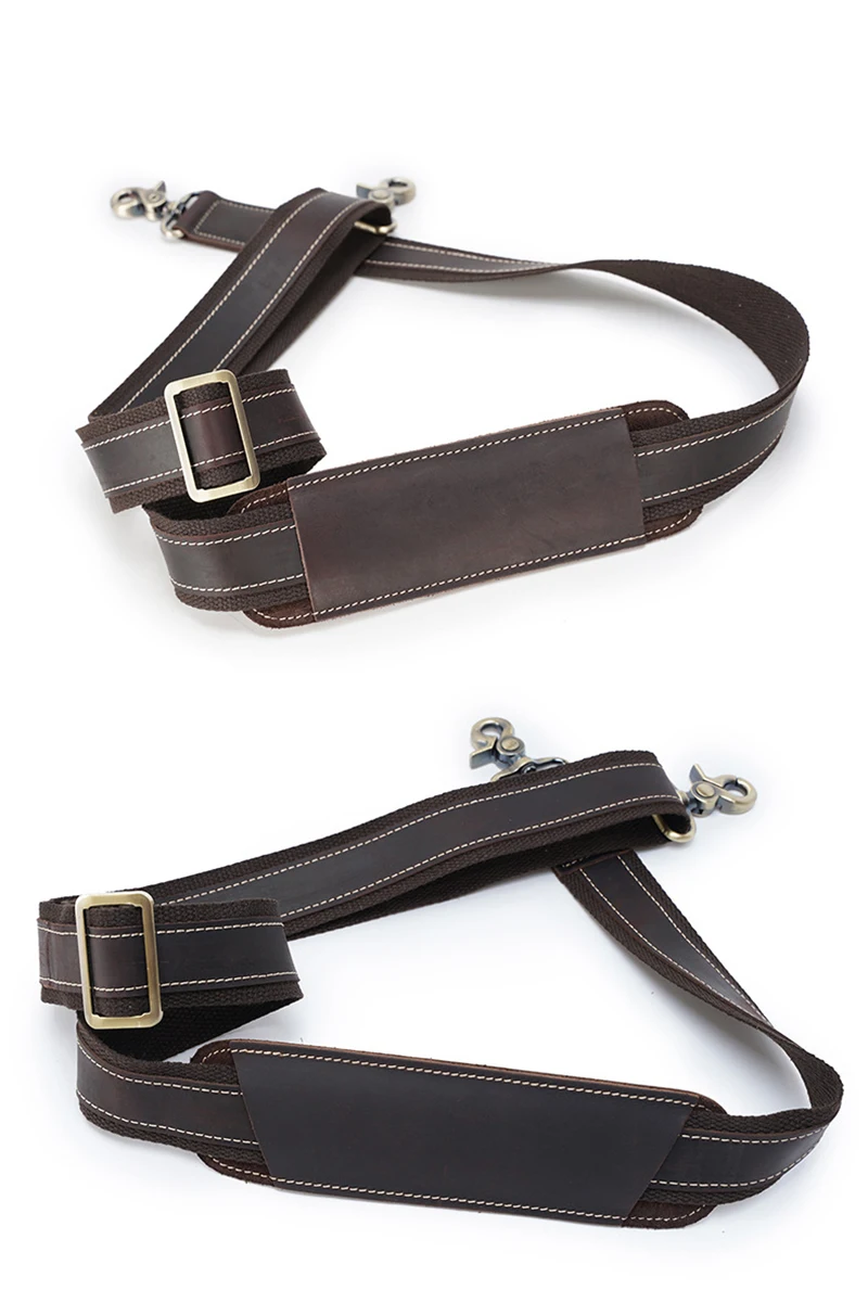 High Quality Crazy Horse Leather Shoulder Strap Genuine Leather Straps For Travel Bag Briefcase Bag Strap for Handbags
