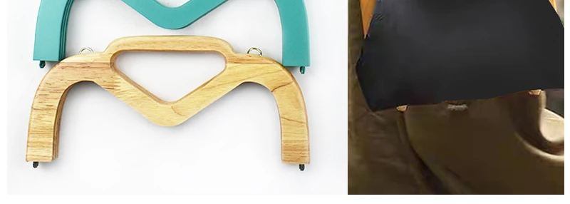 1Pc 25cm Wooden Bag Handle for Purse Frame Wallet Clourse Clip Kiss Clasp Women's Handbag DIY Sewing Bracket Bags Accessories