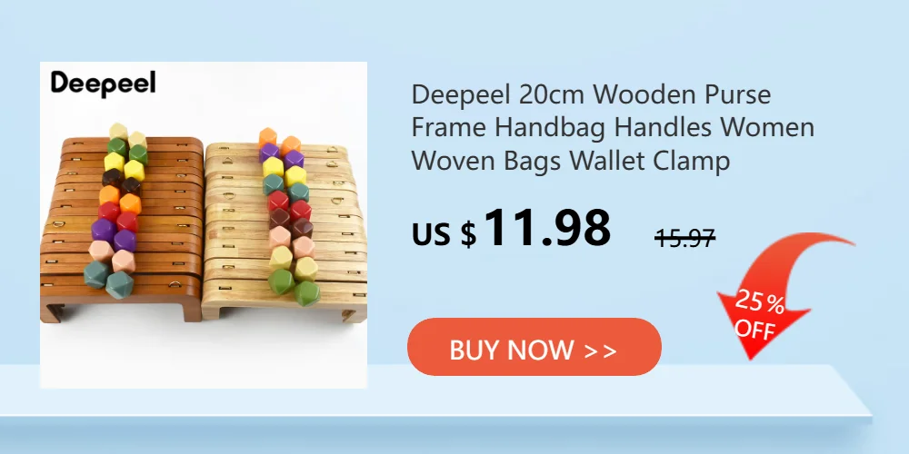 1Pc 25cm Wooden Bag Handle for Purse Frame Wallet Clourse Clip Kiss Clasp Women's Handbag DIY Sewing Bracket Bags Accessories