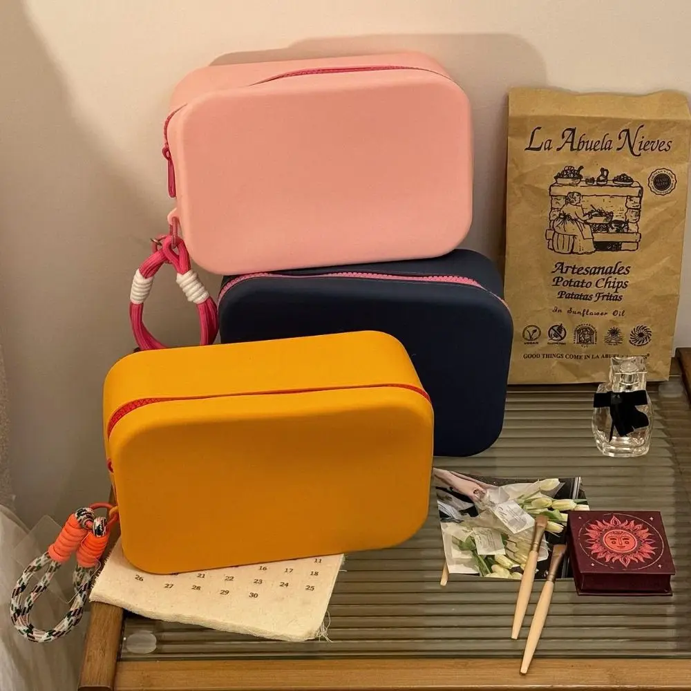Zipper Pouch Silicone Storage Bag ID Credit Card Holder Lipstick Bags Silicone Makeup Holder Waterproof Large Capacity