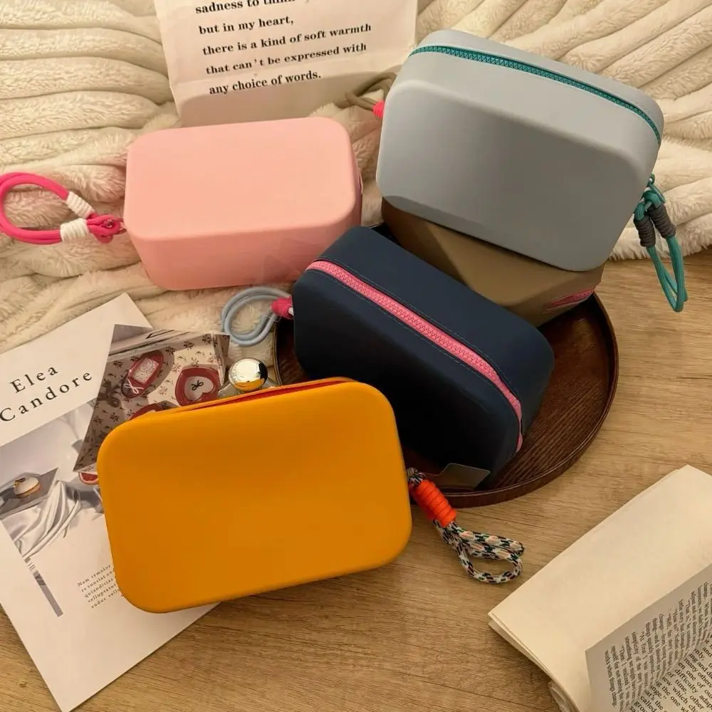 Zipper Pouch Silicone Storage Bag ID Credit Card Holder Lipstick Bags Silicone Makeup Holder Waterproof Large Capacity