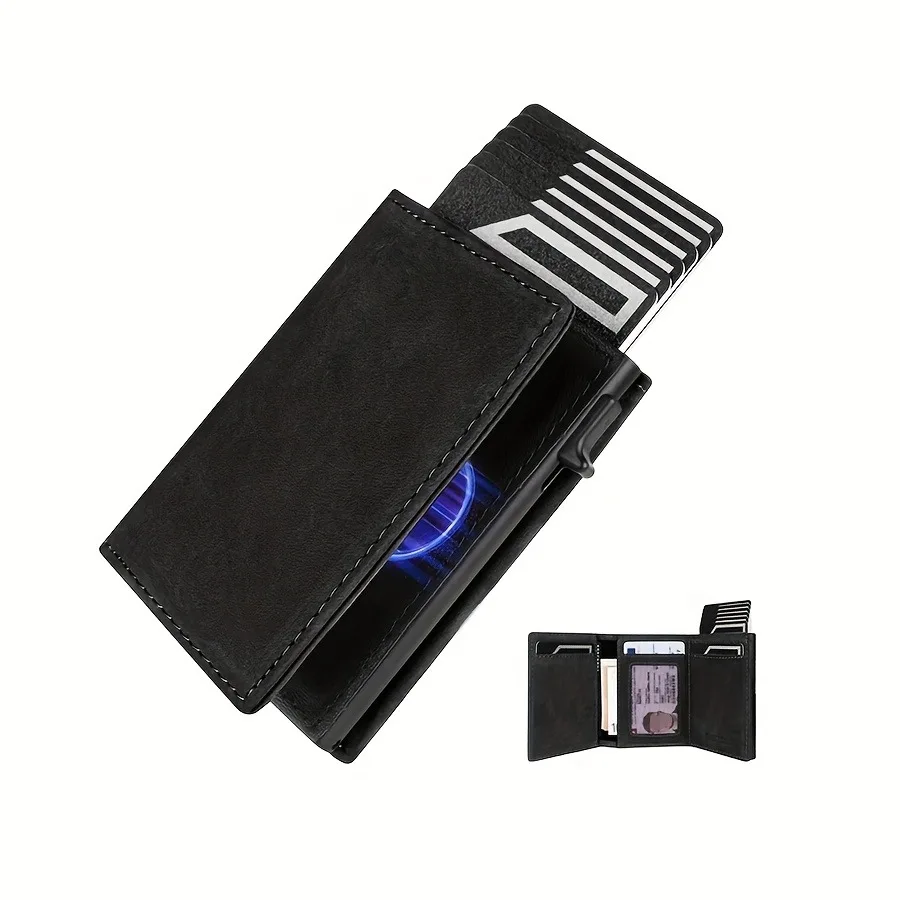 Slim Wallet with Coin Slot Credit Card Wallet Mens for Magnetic Closure RFID Protection Men Wallet