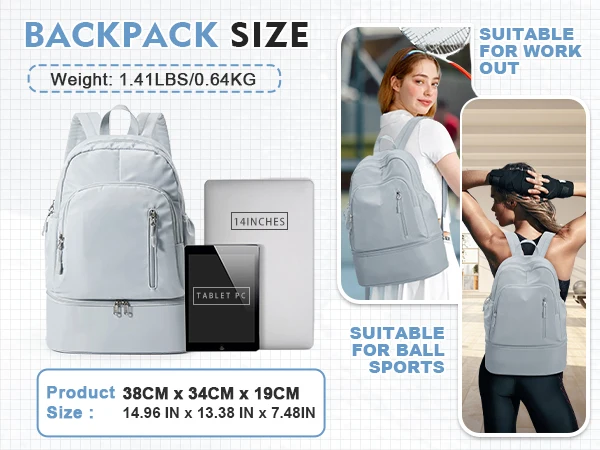 Sports Backpack for Women Men Gym Backpack with Shoe Compartment Foldable Travel Backpack Waterproof Sport Bag for Swimming Yoga