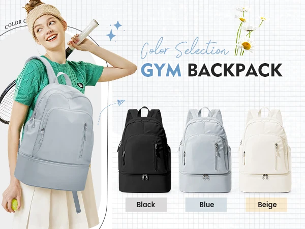 Sports Backpack for Women Men Gym Backpack with Shoe Compartment Foldable Travel Backpack Waterproof Sport Bag for Swimming Yoga