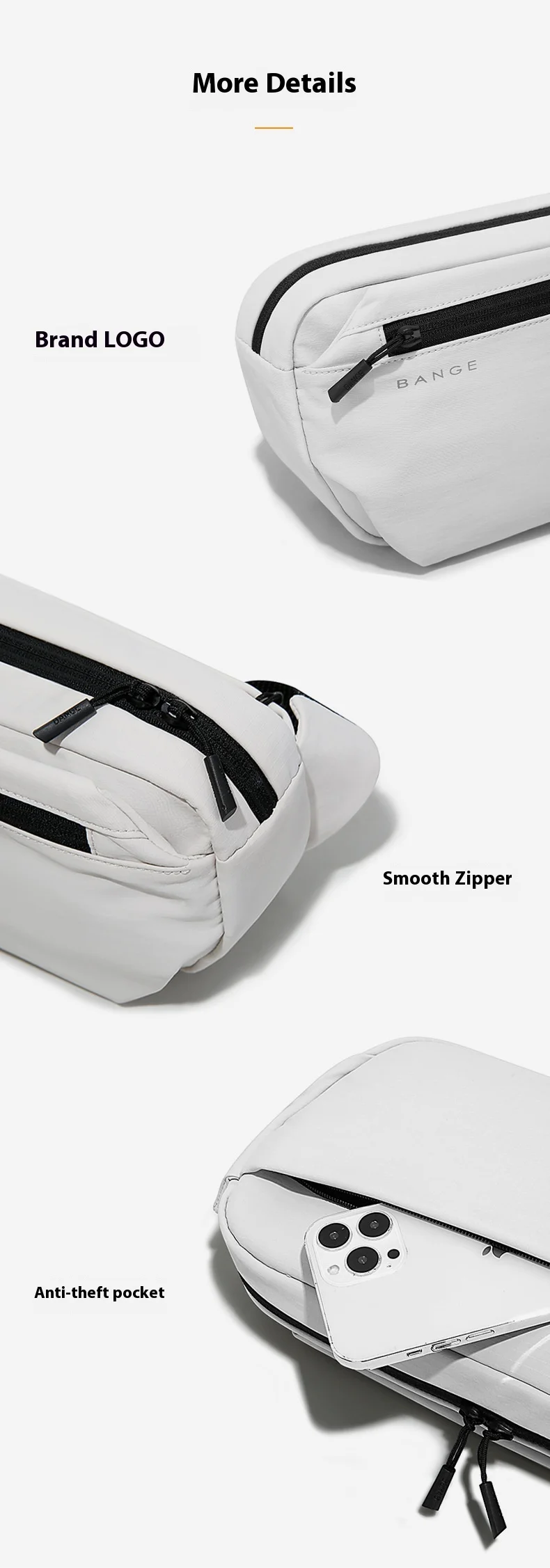 BANGE Waterproof Chest Bag Multi-Carry Modes Sling Crossbody Travel Shoulder Messenger Bag