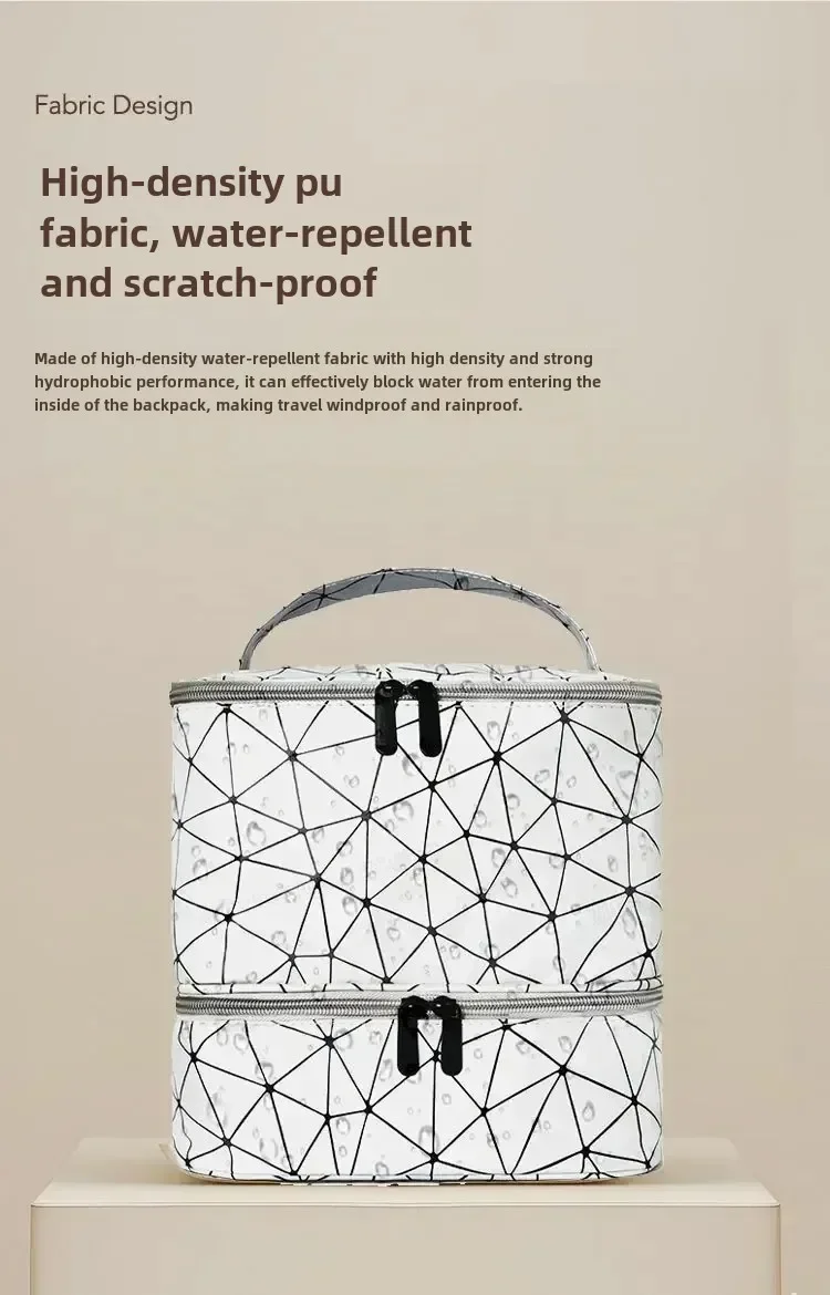 Women's Portable Double-layer Nail Polish Storage Bag Organizer Travel Essential Oil Storage Box Multi-function Storage Bag