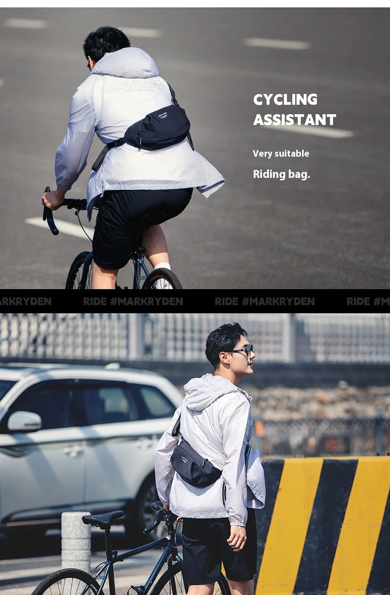 Mark Ryden Waterproof Casual Chest Bag Men Multifunction Anti-theft Men Crossbody Bag New FashionTravel Chest Bag Pack Male