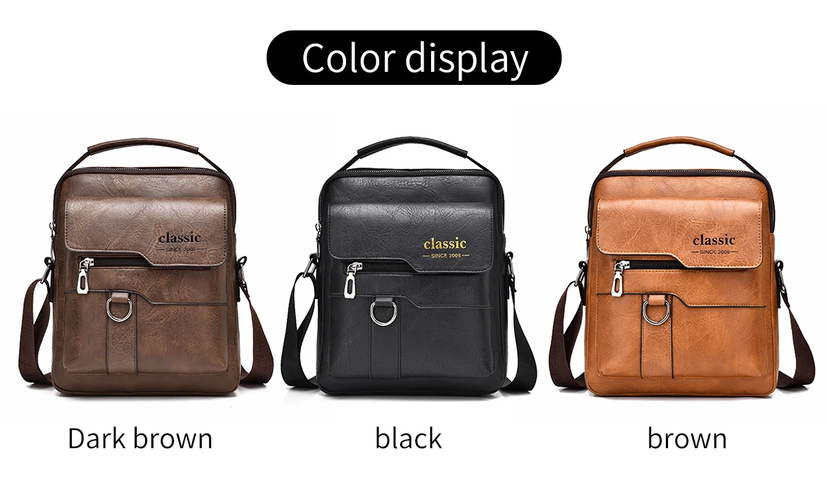 2024 New Luxury Brand Men Crossbody Bag Leather Shoulder Bag For Men Handbags Brown Business Large Capacity Messenger Side Bags