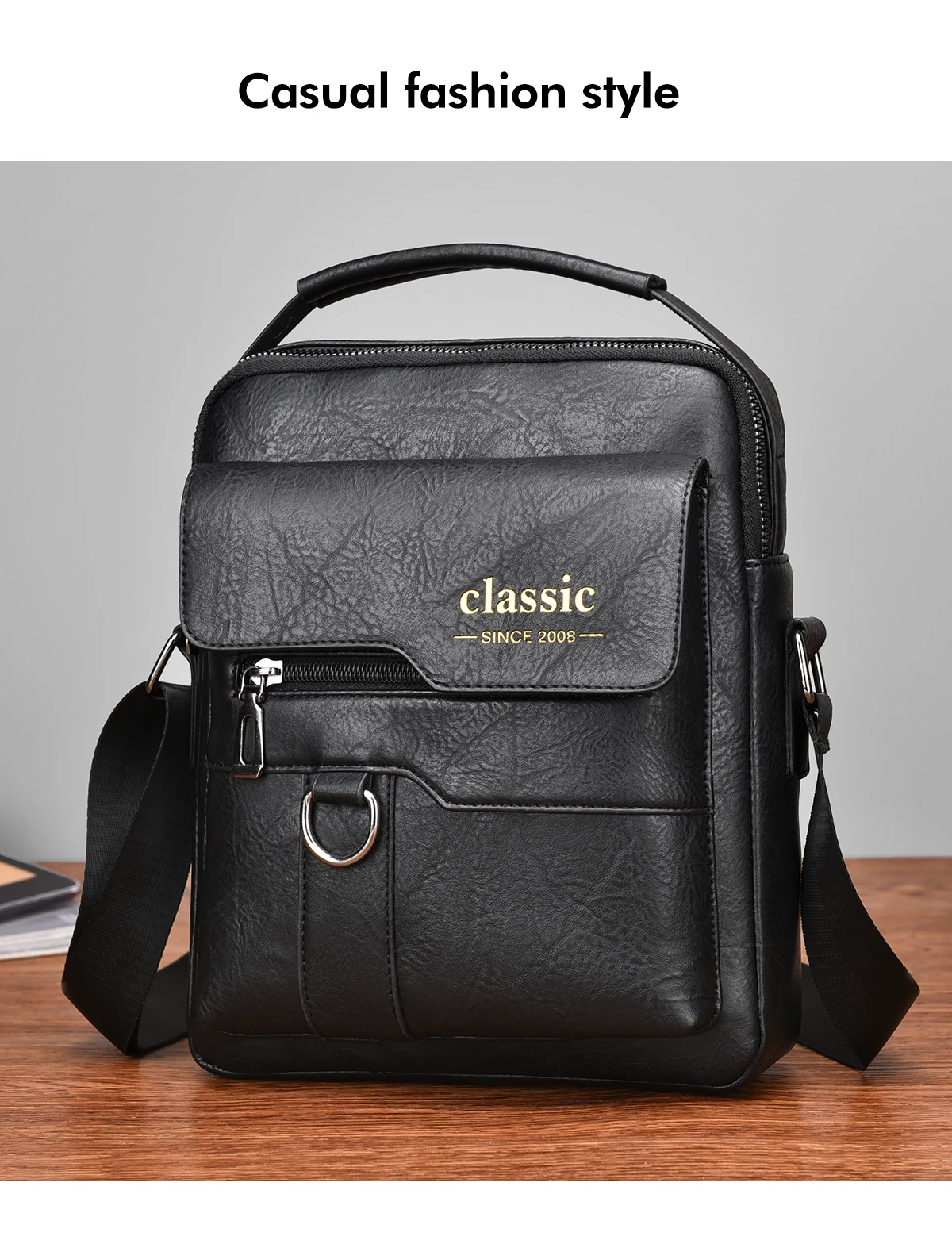 2024 New Luxury Brand Men Crossbody Bag Leather Shoulder Bag For Men Handbags Brown Business Large Capacity Messenger Side Bags