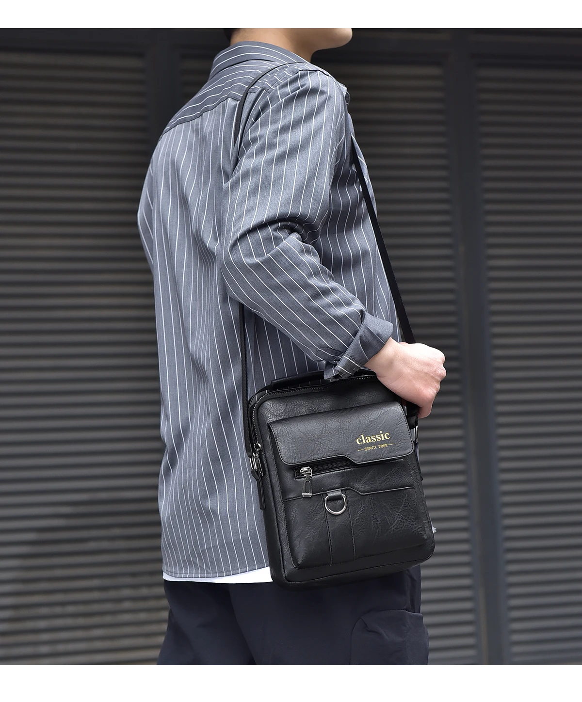 2024 New Luxury Brand Men Crossbody Bag Leather Shoulder Bag For Men Handbags Brown Business Large Capacity Messenger Side Bags