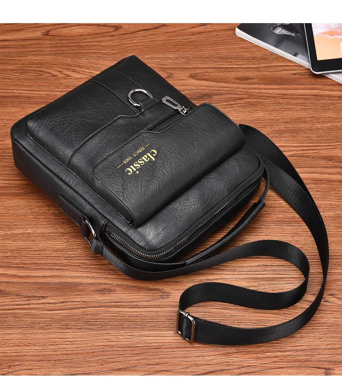 2024 New Luxury Brand Men Crossbody Bag Leather Shoulder Bag For Men Handbags Brown Business Large Capacity Messenger Side Bags