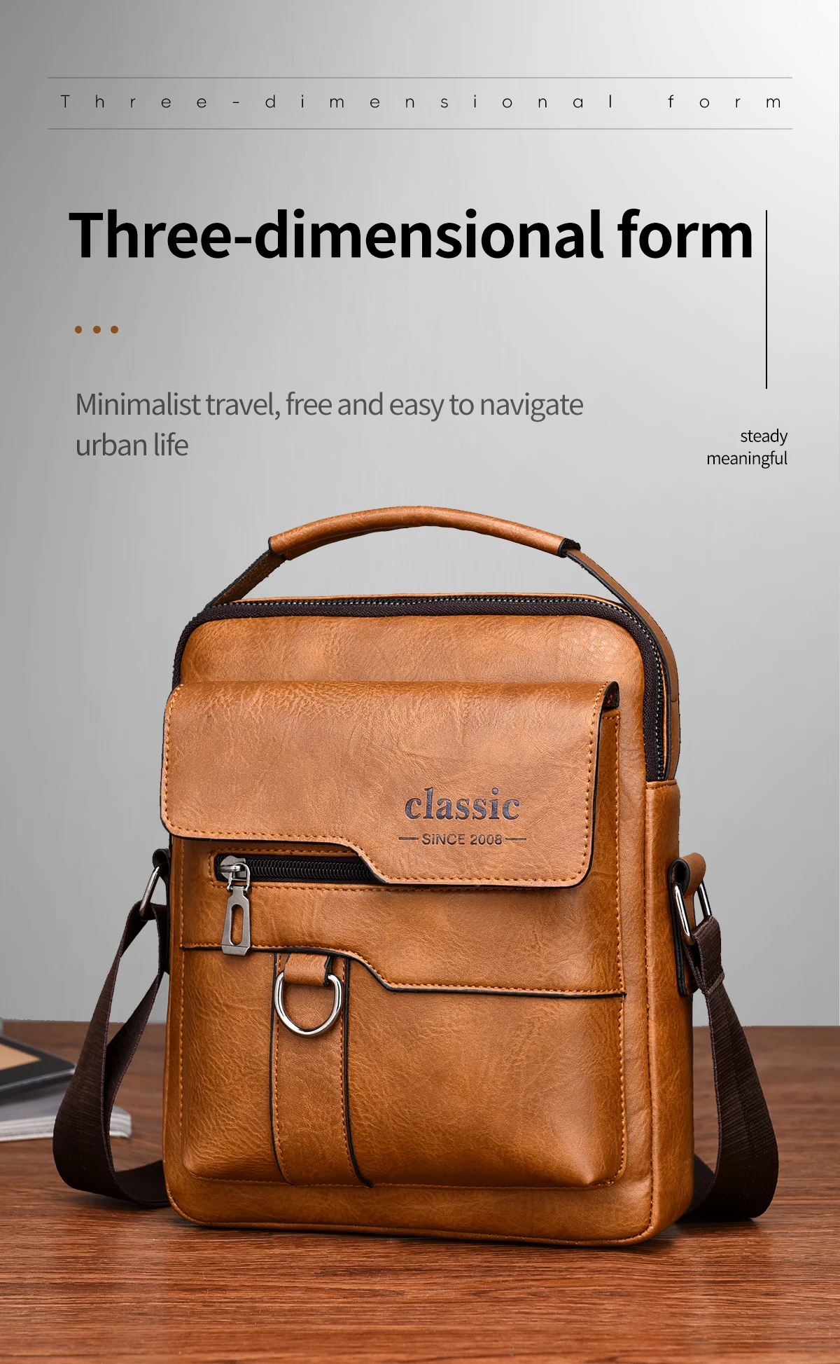 2024 New Luxury Brand Men Crossbody Bag Leather Shoulder Bag For Men Handbags Brown Business Large Capacity Messenger Side Bags