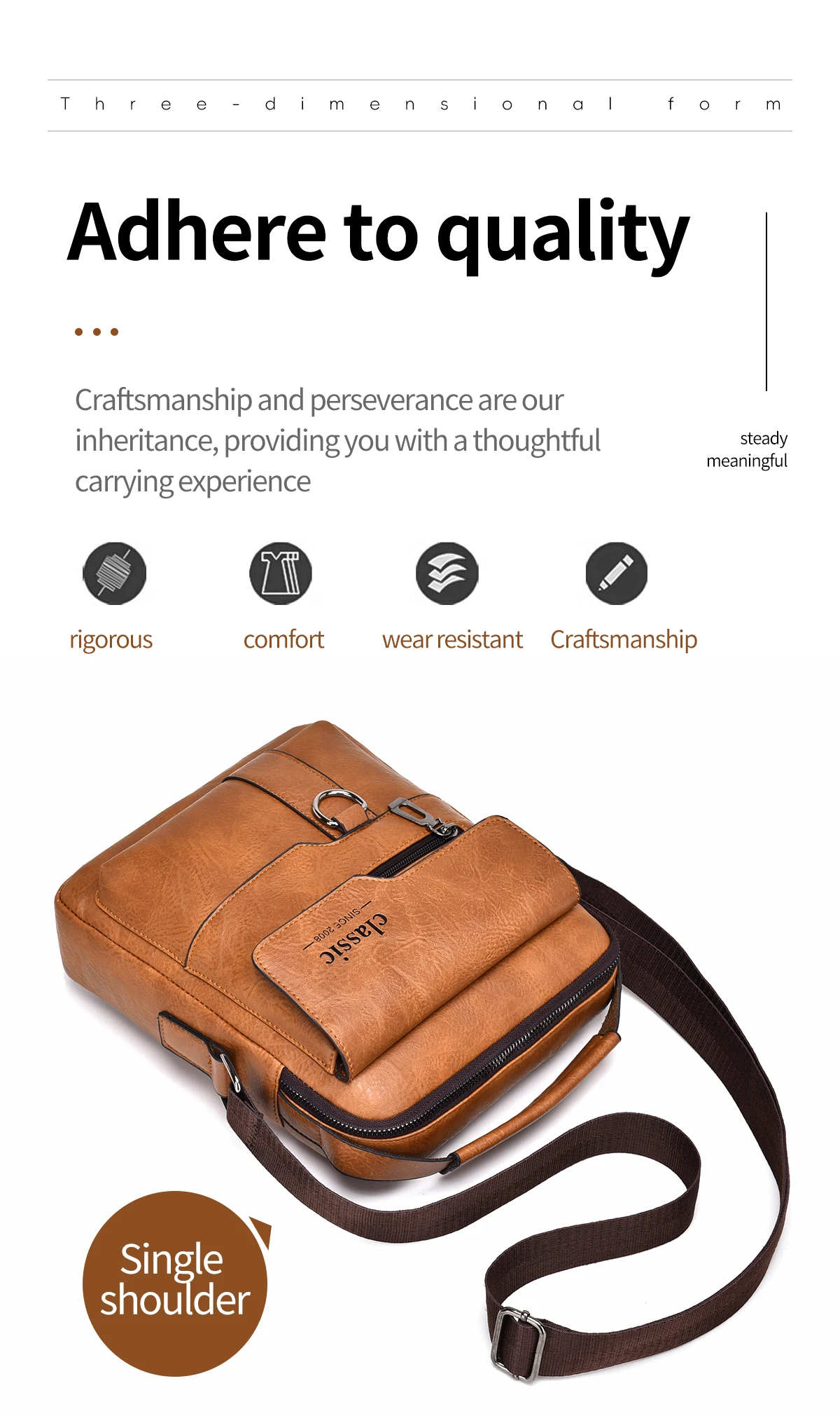 2024 New Luxury Brand Men Crossbody Bag Leather Shoulder Bag For Men Handbags Brown Business Large Capacity Messenger Side Bags