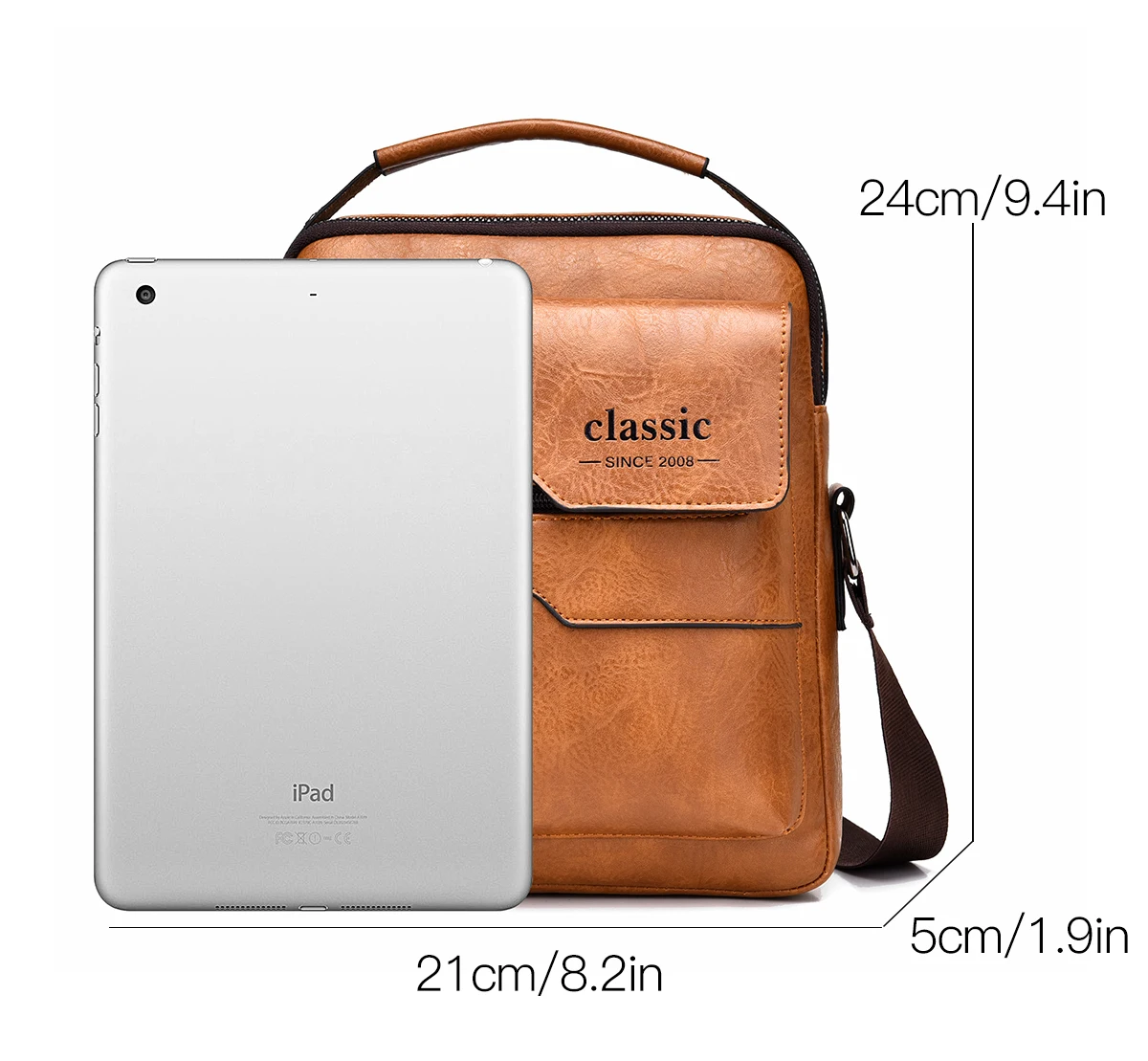 2024 New Luxury Brand Men Crossbody Bag Leather Shoulder Bag For Men Handbags Brown Business Large Capacity Messenger Side Bags