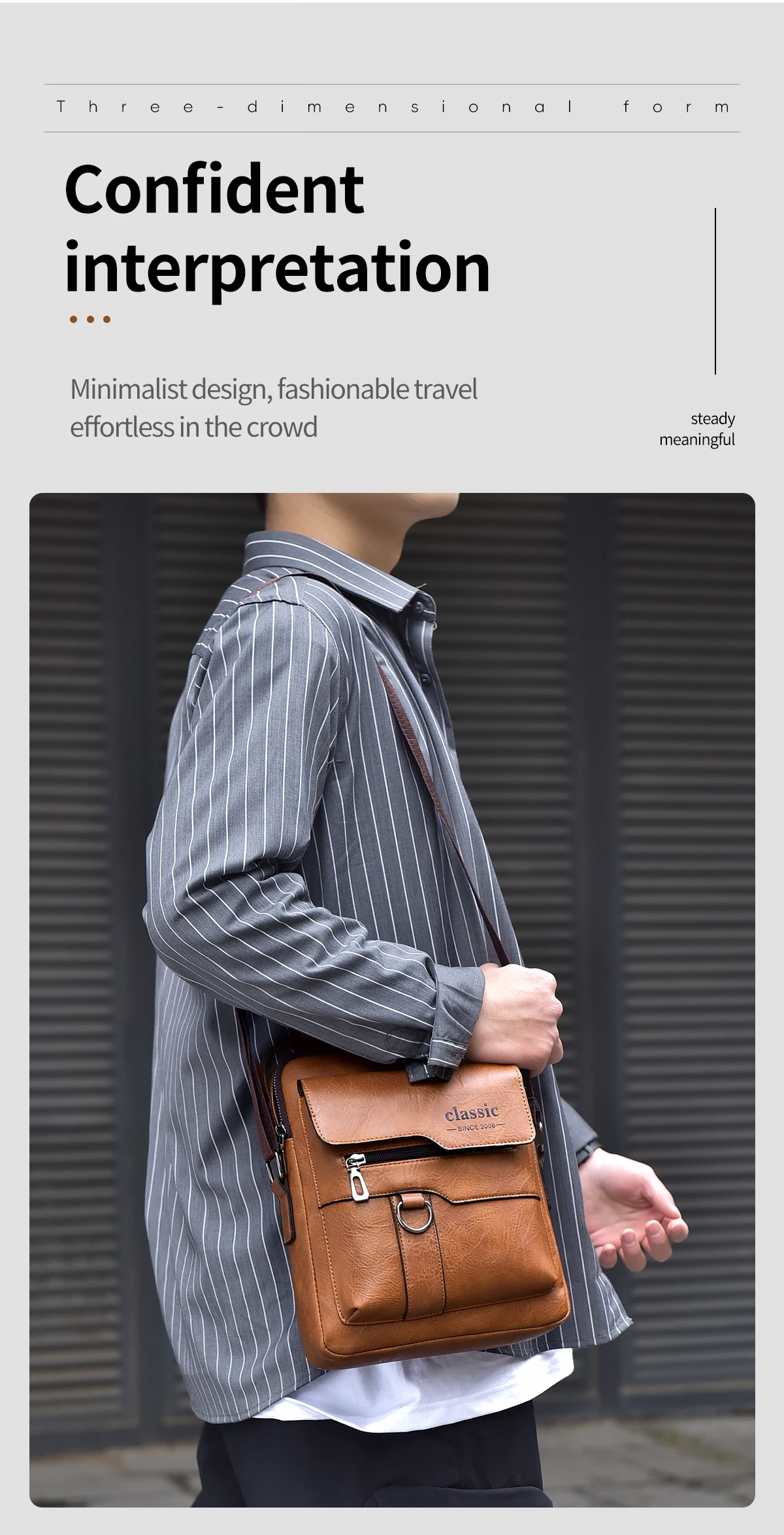 2024 New Luxury Brand Men Crossbody Bag Leather Shoulder Bag For Men Handbags Brown Business Large Capacity Messenger Side Bags