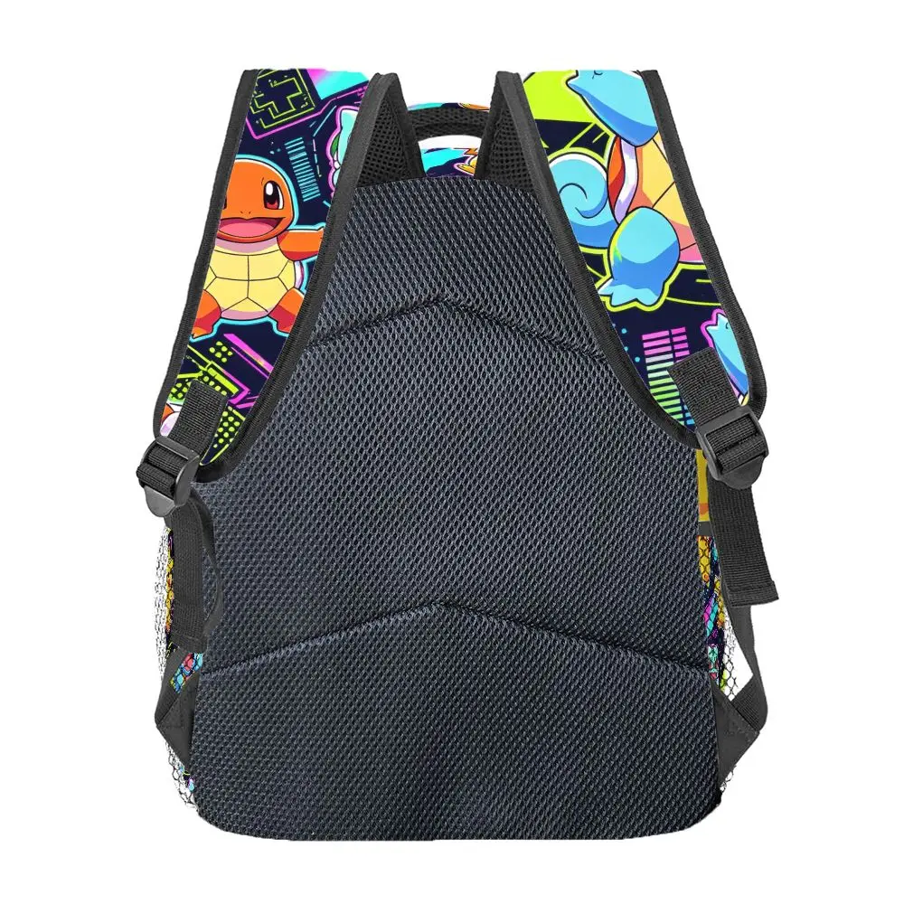 Neon Vibe Pokemon Characters Print Backpack Lightweight School Bag for Outdoor Travel Daypack