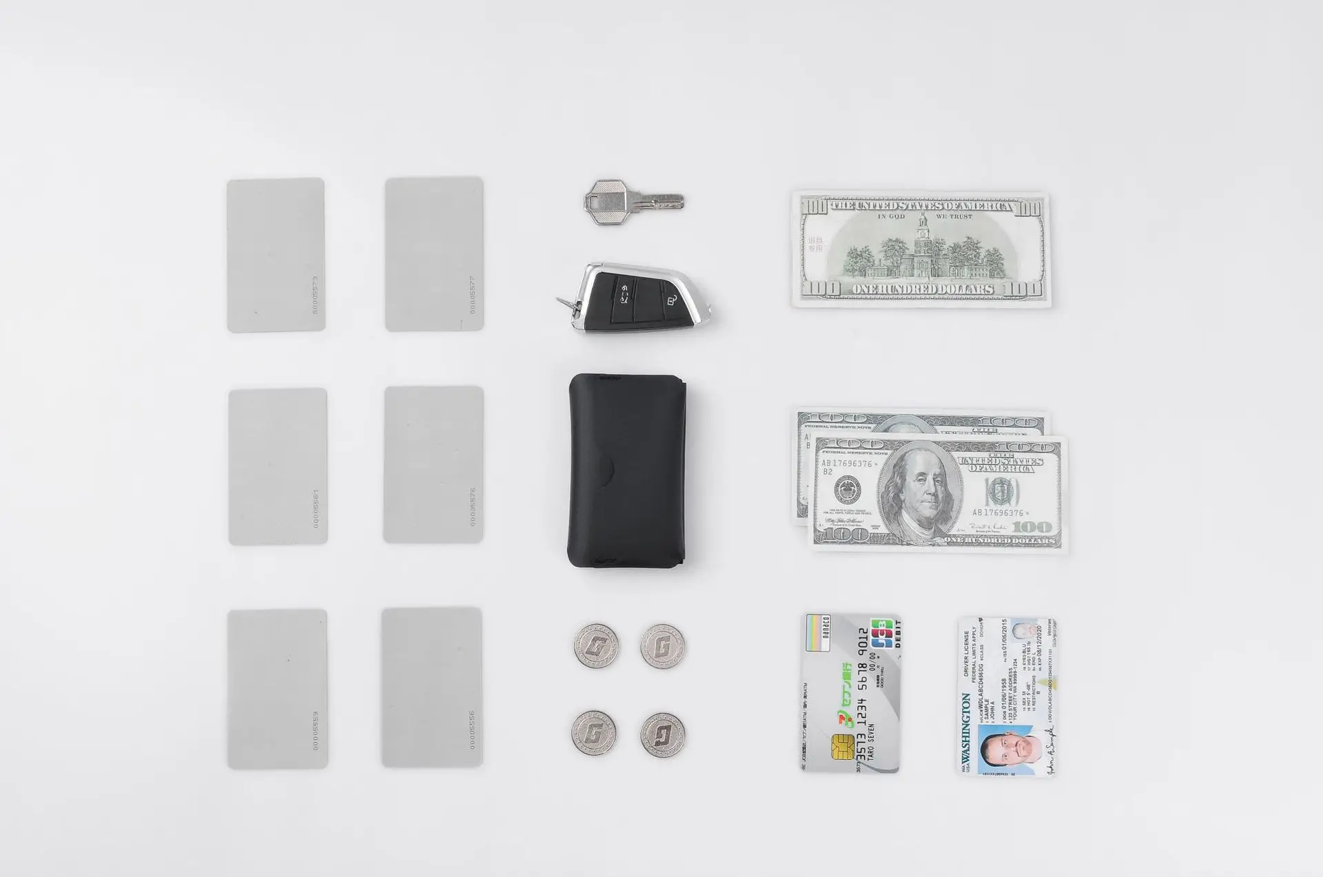 Portable Ultra-light ID Business Card Holder Mini Folding Wallet Multiofunctional Magnetic Buckel Coin Purse EDC Pouch