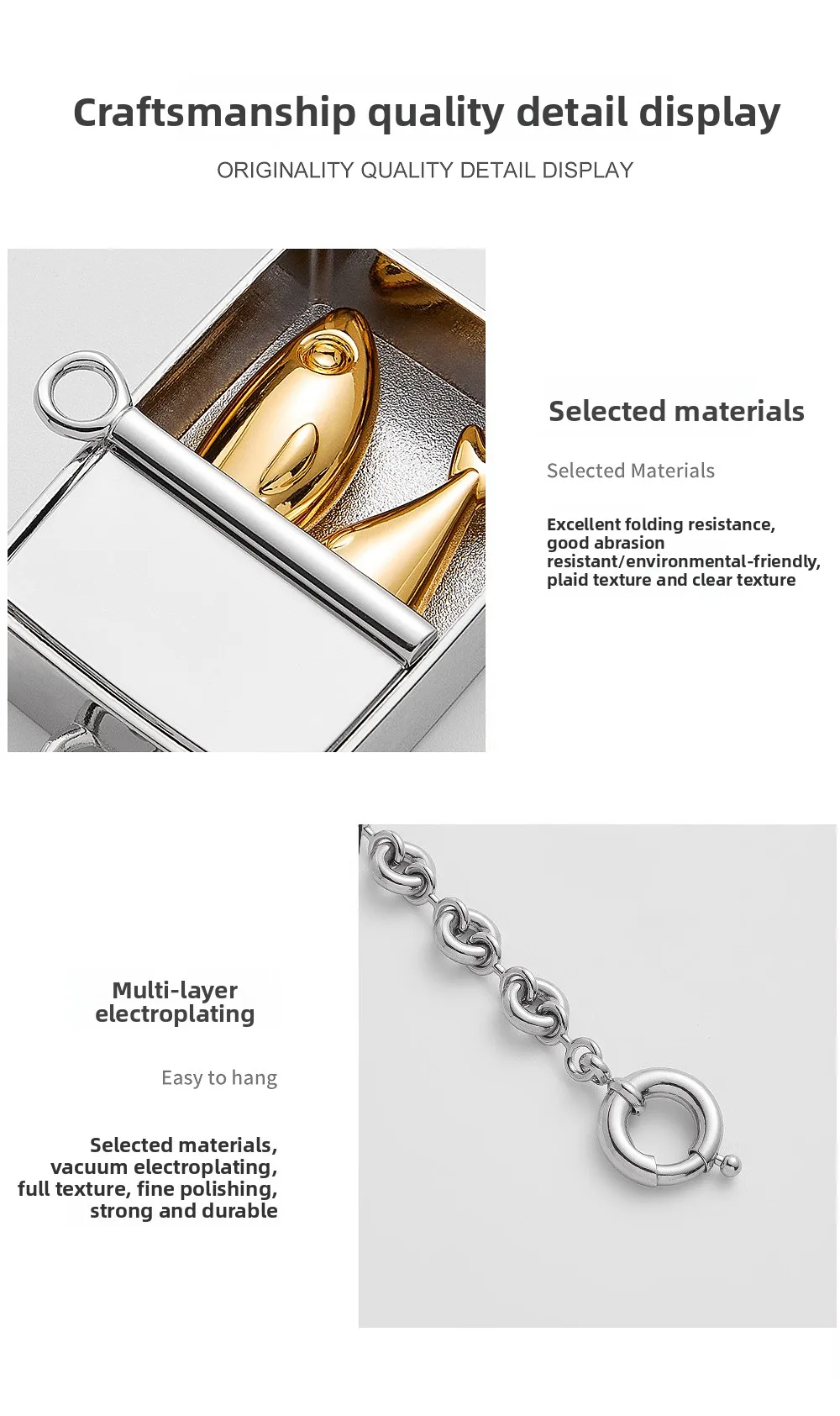 Silver Box Fish For Women Bag Keychain Gift Durable Fashion Highend Car Hanging Ornament Delicate Bag Accessories