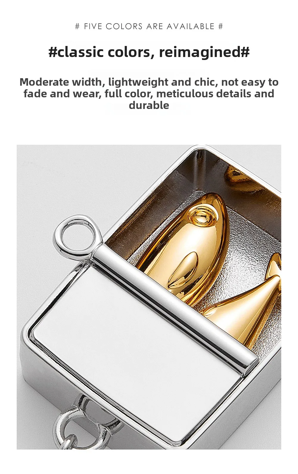 Silver Box Fish For Women Bag Keychain Gift Durable Fashion Highend Car Hanging Ornament Delicate Bag Accessories